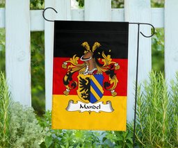 ScotsTee Shop Germans Mandel Coat of Arms on Germany Flag Garden Flag/ House Flag