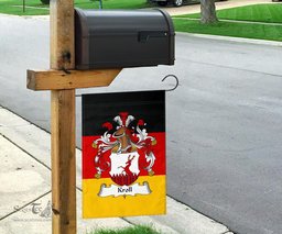ScotsTee Shop Germans Kroll Coat of Arms on Germany Flag Garden Flag/ House Flag