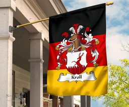 ScotsTee Shop Germans Kroll Coat of Arms on Germany Flag Garden Flag/ House Flag