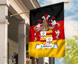 ScotsTee Shop Germans Lubbers Coat of Arms on Germany Flag Garden Flag/ House Flag