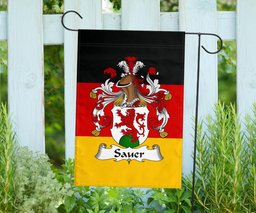 ScotsTee Shop Germans Sauer Coat of Arms on Germany Flag Garden Flag/ House Flag