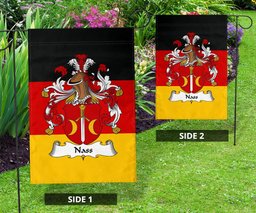 ScotsTee Shop Germans Nass Coat of Arms on Germany Flag Garden Flag/ House Flag