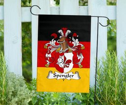 ScotsTee Shop Germans Spengler Coat of Arms on Germany Flag Garden Flag/ House Flag