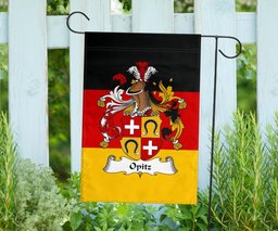 ScotsTee Shop Germans Opitz Coat of Arms on Germany Flag Garden Flag/ House Flag
