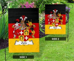 ScotsTee Shop Germans Opitz Coat of Arms on Germany Flag Garden Flag/ House Flag
