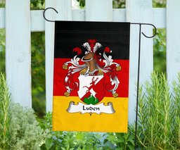 ScotsTee Shop Germans Luden Coat of Arms on Germany Flag Garden Flag/ House Flag