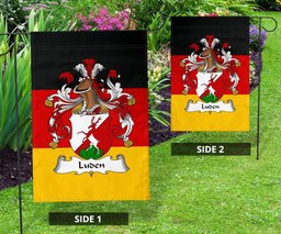 ScotsTee Shop Germans Luden Coat of Arms on Germany Flag Garden Flag/ House Flag