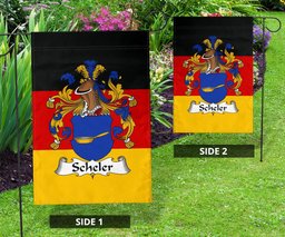 ScotsTee Shop Germans Scheler Coat of Arms on Germany Flag Garden Flag/ House Flag