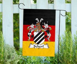 ScotsTee Shop Germans Scherf Coat of Arms on Germany Flag Garden Flag/ House Flag