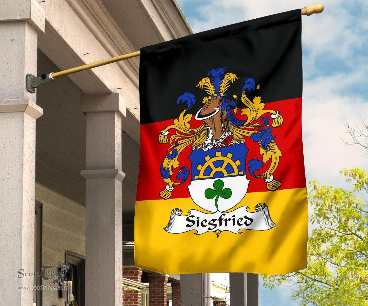 ScotsTee Shop Germans Siegfried Coat of Arms on Germany Flag Garden Flag/ House Flag