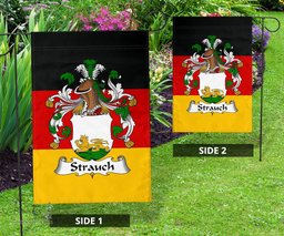 ScotsTee Shop Germans Strauch Coat of Arms on Germany Flag Garden Flag/ House Flag