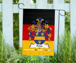 ScotsTee Shop Germans Pohle Coat of Arms on Germany Flag Garden Flag/ House Flag