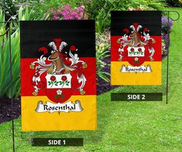 ScotsTee Shop Germans Rosenthal Coat of Arms on Germany Flag Garden Flag/ House Flag