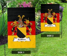 ScotsTee Shop Germans Kuffner Coat of Arms on Germany Flag Garden Flag/ House Flag