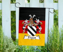 ScotsTee Shop Germans Troest Coat of Arms on Germany Flag Garden Flag/ House Flag