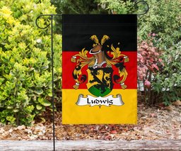 ScotsTee Shop Germans Ludwig Coat of Arms on Germany Flag Garden Flag/ House Flag