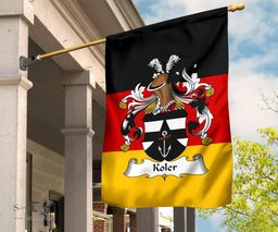 ScotsTee Shop Germans Koler Coat of Arms on Germany Flag Garden Flag/ House Flag