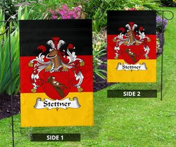 ScotsTee Shop Germans Stettner Coat of Arms on Germany Flag Garden Flag/ House Flag