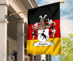 ScotsTee Shop Germans Passow Coat of Arms on Germany Flag Garden Flag/ House Flag