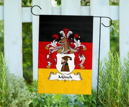 ScotsTee Shop Germans Monch Coat of Arms on Germany Flag Garden Flag/ House Flag