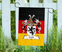 ScotsTee Shop Germans Leick Coat of Arms on Germany Flag Garden Flag/ House Flag