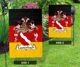 ScotsTee Shop Germans Lauterbach Coat of Arms on Germany Flag Garden Flag/ House Flag