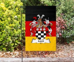 ScotsTee Shop Germans Mohl Coat of Arms on Germany Flag Garden Flag/ House Flag