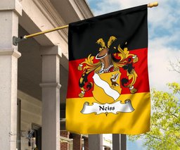 ScotsTee Shop Germans Neiss Coat of Arms on Germany Flag Garden Flag/ House Flag