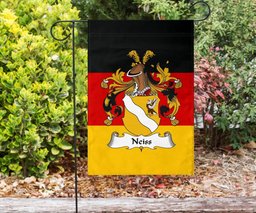 ScotsTee Shop Germans Neiss Coat of Arms on Germany Flag Garden Flag/ House Flag