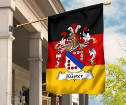 ScotsTee Shop Germans Kuster Coat of Arms on Germany Flag Garden Flag/ House Flag