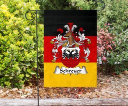 ScotsTee Shop Germans Schreyer Coat of Arms on Germany Flag Garden Flag/ House Flag