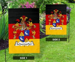 ScotsTee Shop Germans Schumacher Coat of Arms on Germany Flag Garden Flag/ House Flag