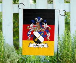 ScotsTee Shop Germans Schauss Coat of Arms on Germany Flag Garden Flag/ House Flag