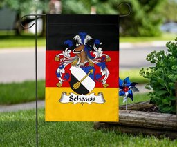 ScotsTee Shop Germans Schauss Coat of Arms on Germany Flag Garden Flag/ House Flag