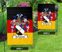 ScotsTee Shop Germans Schauss Coat of Arms on Germany Flag Garden Flag/ House Flag