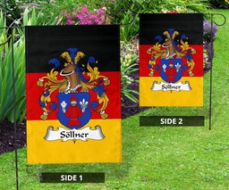 ScotsTee Shop Germans Sollner Coat of Arms on Germany Flag Garden Flag/ House Flag