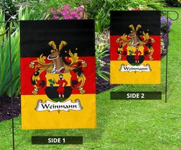 ScotsTee Shop Germans Weinmann Coat of Arms on Germany Flag Garden Flag/ House Flag