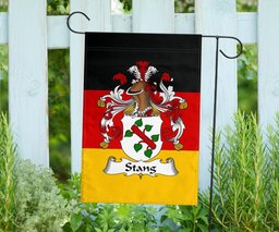 ScotsTee Shop Germans Stang Coat of Arms on Germany Flag Garden Flag/ House Flag
