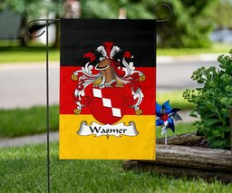 ScotsTee Shop Germans Wasmer Coat of Arms on Germany Flag Garden Flag/ House Flag