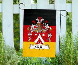 ScotsTee Shop Germans Steitz Coat of Arms on Germany Flag Garden Flag/ House Flag