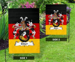 ScotsTee Shop Germans Stier Coat of Arms on Germany Flag Garden Flag/ House Flag