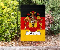 ScotsTee Shop Germans Meurer Coat of Arms on Germany Flag Garden Flag/ House Flag