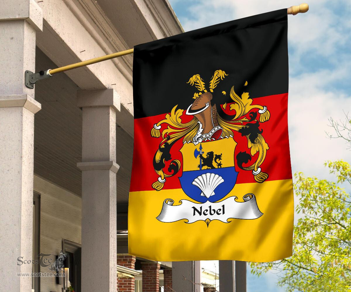 ScotsTee Shop Germans Nebel Coat of Arms on Germany Flag Garden Flag/ House Flag