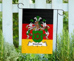 ScotsTee Shop Germans Matthes Coat of Arms on Germany Flag Garden Flag/ House Flag