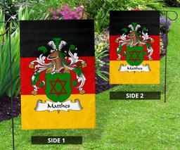 ScotsTee Shop Germans Matthes Coat of Arms on Germany Flag Garden Flag/ House Flag