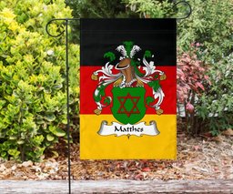 ScotsTee Shop Germans Matthes Coat of Arms on Germany Flag Garden Flag/ House Flag