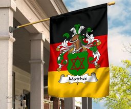 ScotsTee Shop Germans Matthes Coat of Arms on Germany Flag Garden Flag/ House Flag