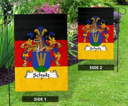 ScotsTee Shop Germans Schulz Coat of Arms on Germany Flag Garden Flag/ House Flag