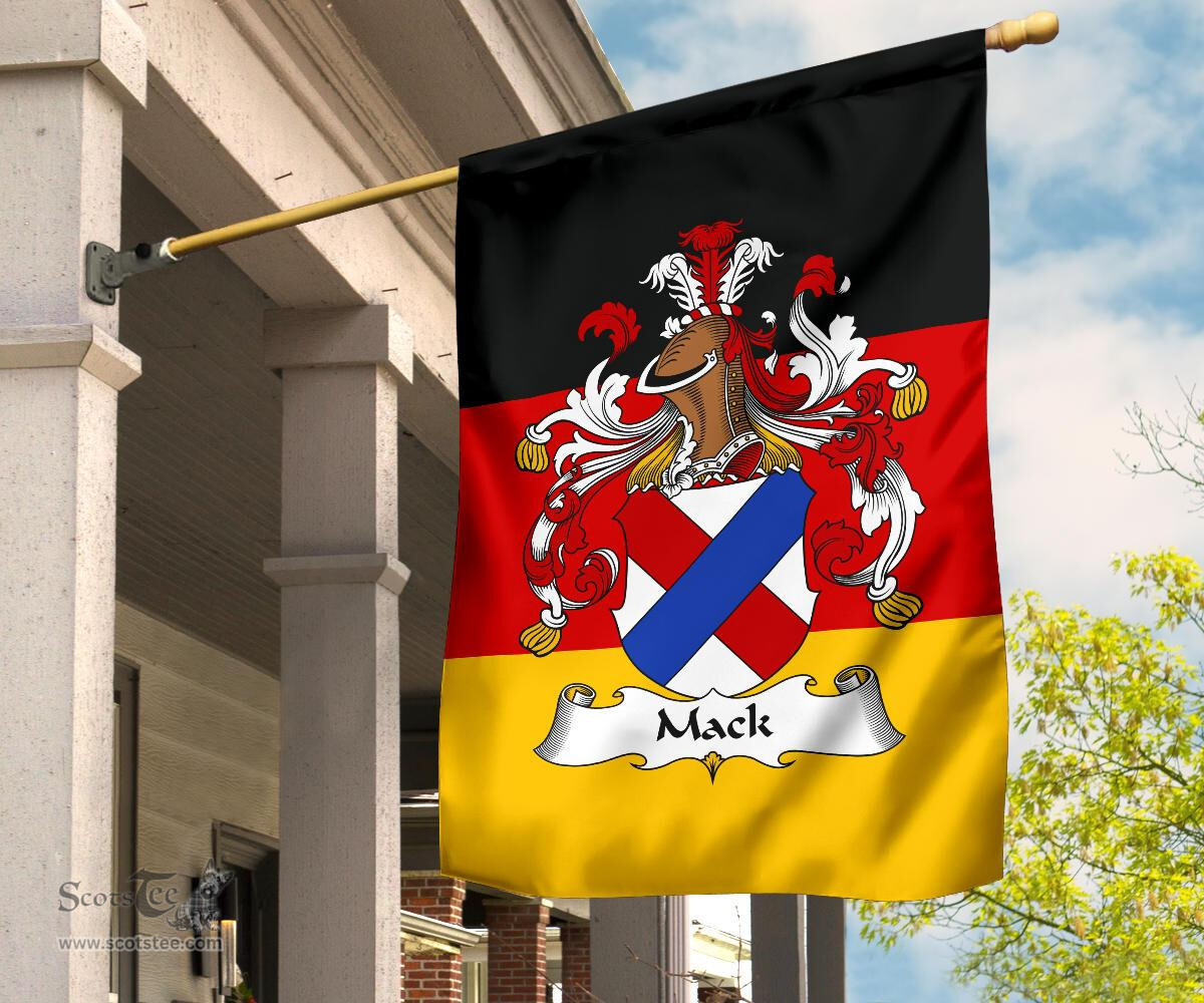 ScotsTee Shop Germans Mack Coat of Arms on Germany Flag Garden Flag/ House Flag