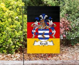 ScotsTee Shop Germans Krall Coat of Arms on Germany Flag Garden Flag/ House Flag